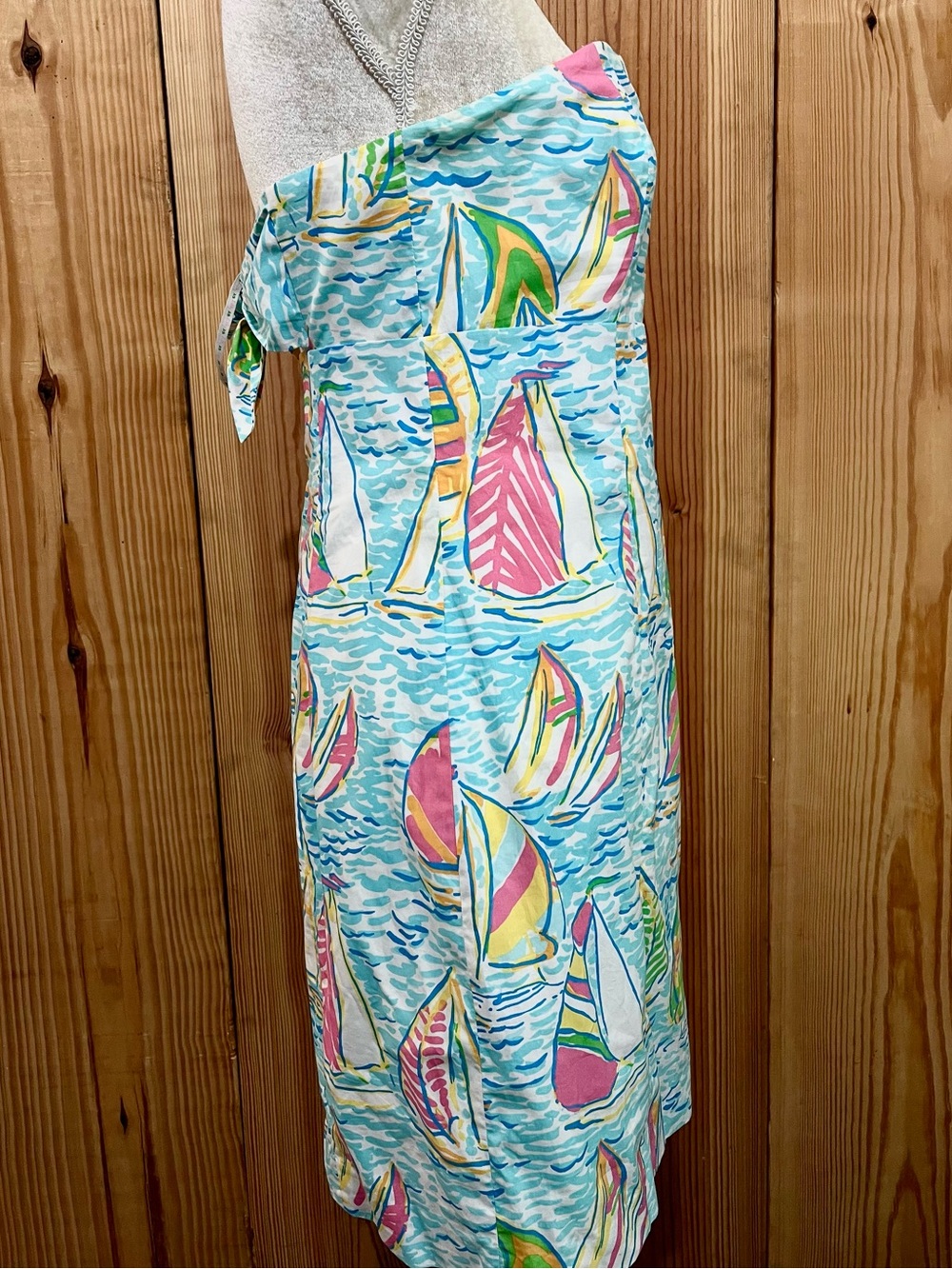 Lilly Pulitzer 32665 Franco Strapless Dress Multi You Gotta Regatta Size 8 - Picture 9 of 12